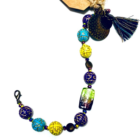 Mardi Gras Party Gras Handmade Tassle Bracelet by McGlamorous - Picture 11 of 12